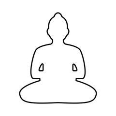 Buddha icon vector in trendy simple design