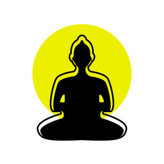 Buddha icon vector in trendy simple design