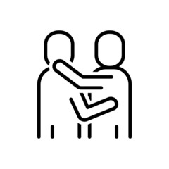 Black line icon for embrace 