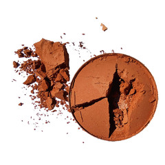 breaked blushon on white background