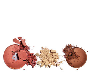 breaked blushon on white background