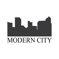 Naklejka premium Modern City skyline, city silhouette. vector illustration in flat design