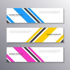 Fototapeta premium Business Banner Template, Layout Background Design, Corporate Geometric web header or footer in gradient color