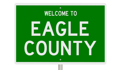 Rendering of a 3d green highway sign for Eagle County