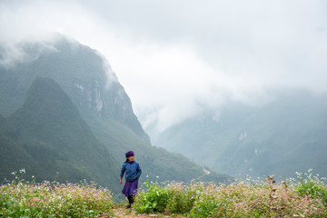 hiking in the mountains