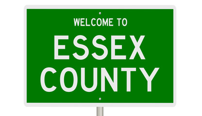 Rendering of a 3d green highway sign for Essex County