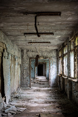 Naklejka premium Abandoned building in Prypiat, Chernobyl