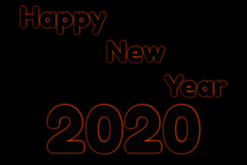 Happy New Year 2020 Black Background