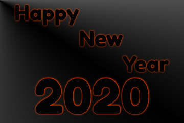 Happy New Year 2020 Black Background