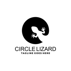 Circle Lizard Illustration Vector Template