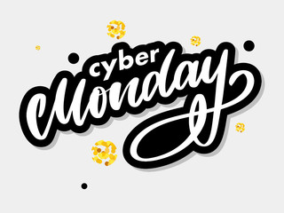 Cyber monday letter. Cyber monday sale banner vector. Cyber monday banner design. Technology background. Concept event advertising. Holiday shopping.