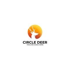 Circle Deer Illustration Vector Template