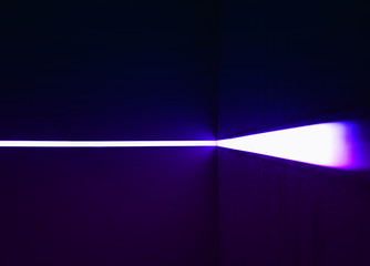 Horizontal led line at room corner background