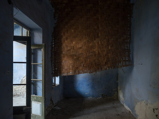 A room of an abandoned house, in Cyprus, Greece, a retro photo