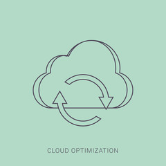 Cloud optimization flat concept icon