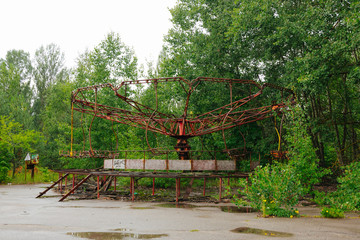 abandoned amusement park at Pripyat, close to Chernobyl