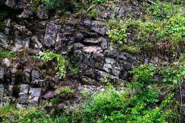 Fototapeta na wymiar Closeup of a sedimentary mountain limestone