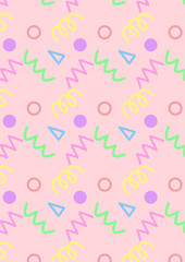 ファンシー　レトロ　80年代　パターン　背景