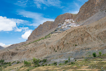 Fototapeta na wymiar Himachal Pradesh, India - Sep 01 2019- Key Monastery in Spiti, Himachal Pradesh, India.
