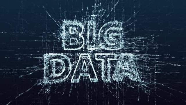 Big data storage and processing. Visual concept of data center and collection and analysis of information. Virtual digital space.
