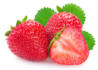 Fresh strawberry isolated on white background - 308000914