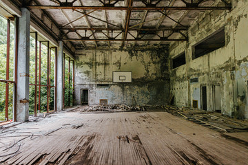 verlaten gebouw in Prypiat, Tsjernobyl
