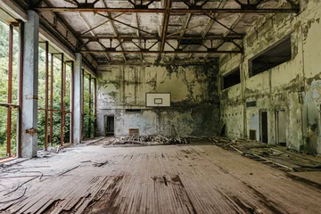 Papier Peint photo Autocollant Vieux bâtiments abandonnés Bâtiment abandonné à Pripiat, Tchernobyl