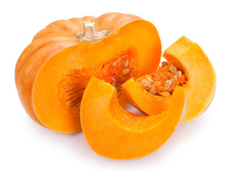 Fresh pumpkin on white background