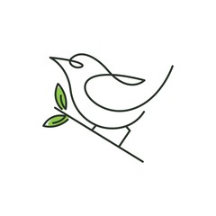green bird and leaf logo design