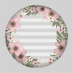 Pink flower illustration - floral frame