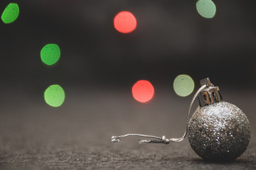 Naklejka na ściany i meble christmas card with silver baubles
