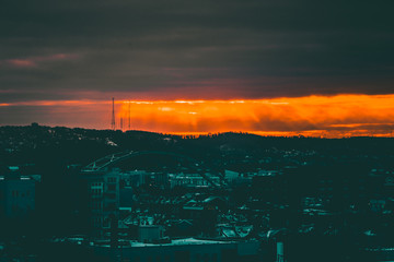 Sun peeking through clouds