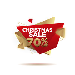 Christmas Sale Triangle Element Banner . Element with modern cool black gold red vector illustration