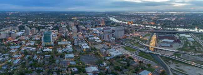 Aerial images of downtown Sacramento