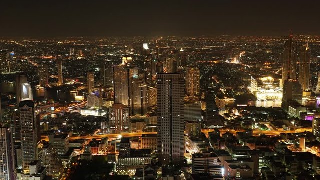 timelapse Bangkok cityscape in Thailand skyline at night