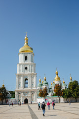 Fototapeta na wymiar Bell tower of the Saint Sophia Cathedral in Kiev, Ukraine