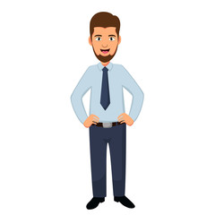 Vector illustration of a handsome young manager business man