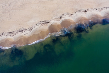 Top down symetrical view on coastline of baltic sea.