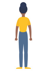 young woman back avatar character icon