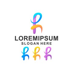 colorful letter h logo design vector