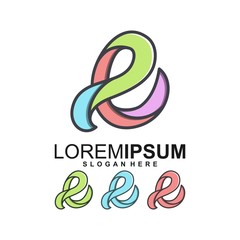 Obraz premium colorful letter e logo design vector