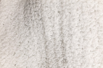 White walls of ice and snow in a cave