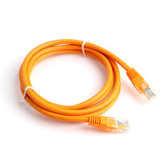 Colored network cables patch cords on white background