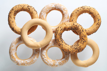 Tasty different bagels