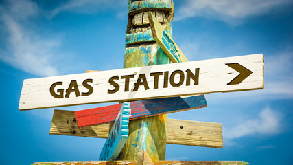 Street Sign to Gas Station