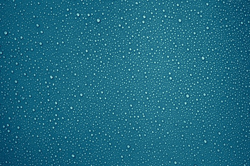 Water droplets on the dark blue color background for cool and fresh texture and Abstract background.