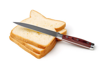 sliced bread on white background