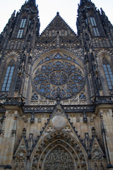 Incredibly famous St. Vitus Cathedral in the Czech capital city of Prague on Christmas Day.