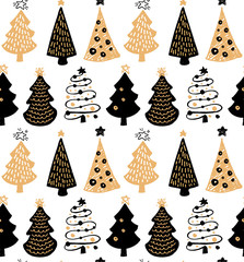 Cute hand drawn doodle christmas pattern background wallpaper textile fabric - template design art
