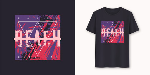 South beach Miami stylish graphic t-shirt vector design, typography